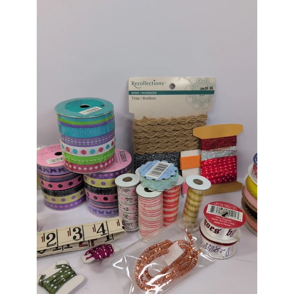 New Trim And Ribbon Lot Floral Butterfly Polka Dot‎ Striped Etc